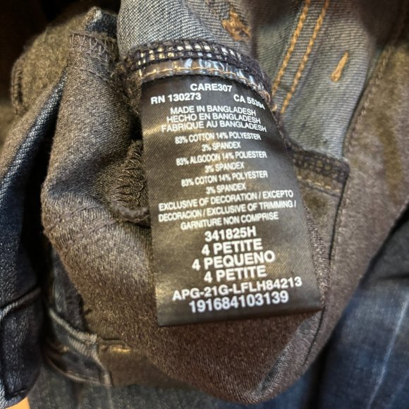 Lee Slim Fit Straight Leg Mid Rise Stretch Denim Jeans‎ Women's Size 4 Petite - Picture 16 of 16